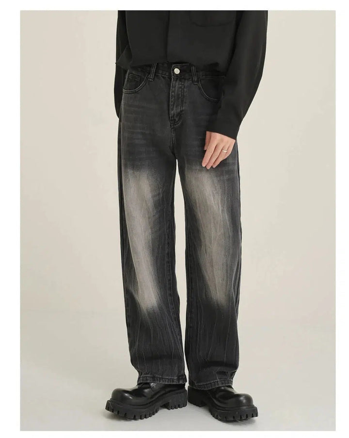 Peated Straight-leg Jeans