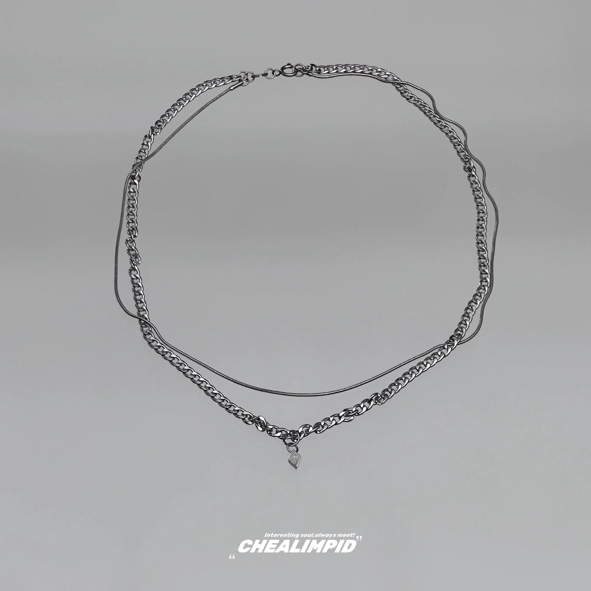 Pendant Charm Layered Chain Necklace