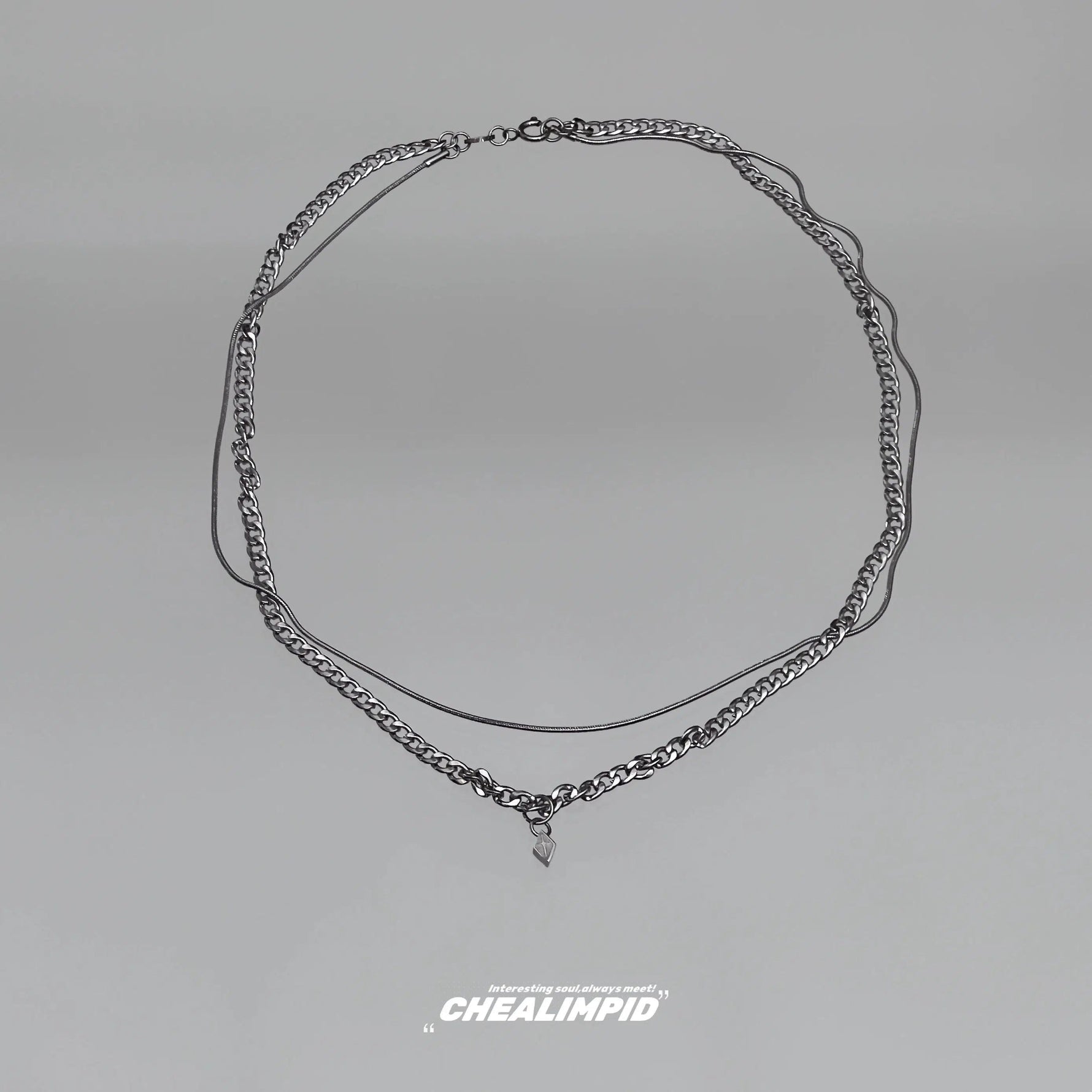 Pendant Charm Layered Chain Necklace