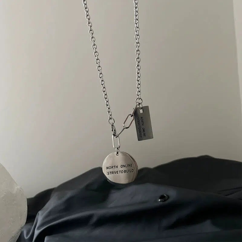 Pendant Necklace with Engraved Charm
