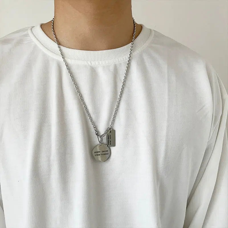 Pendant Necklace with Engraved Charm