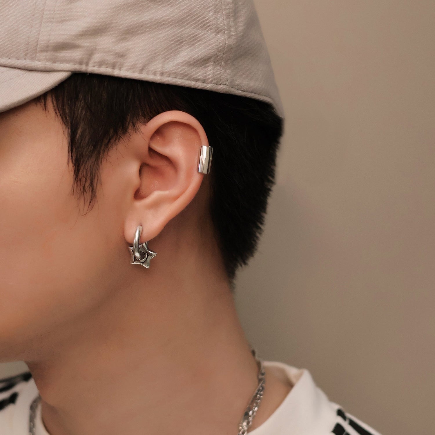 Pentagram Hoop Earrings