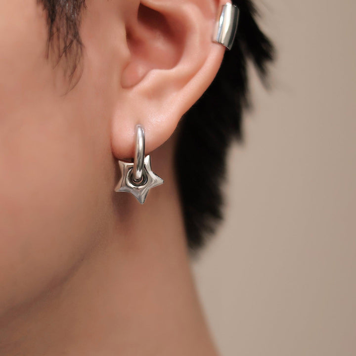 Pentagram Hoop Earrings