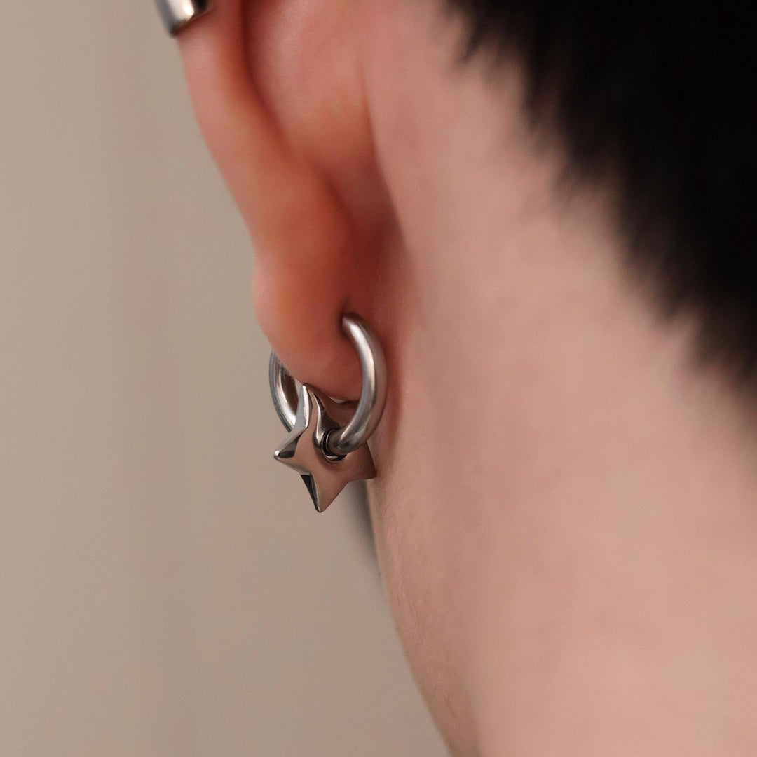Pentagram Hoop Earrings