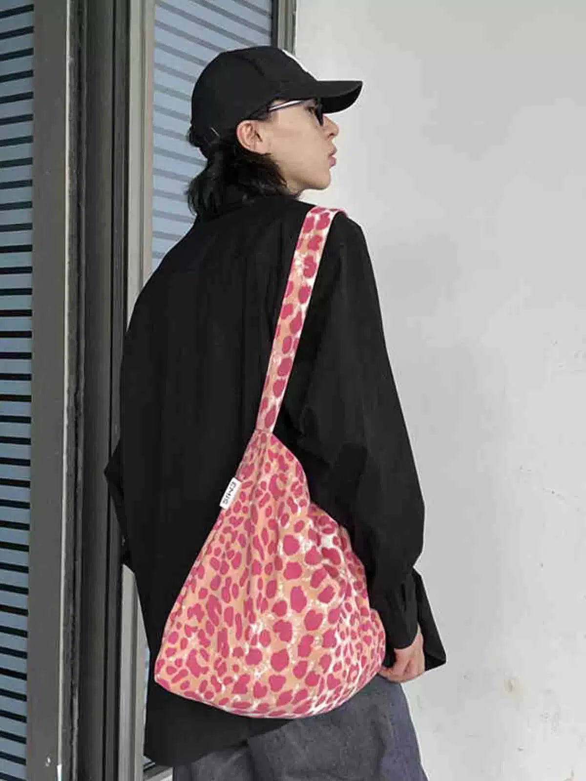 Pink Crossbody Canvas Bag