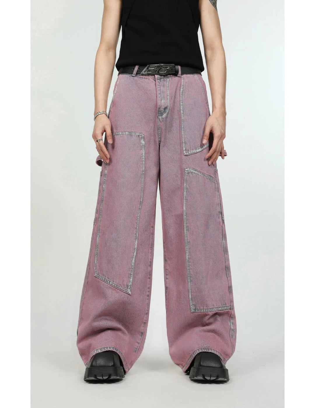 Pink Denim Jacket & Straight-leg Jeans
