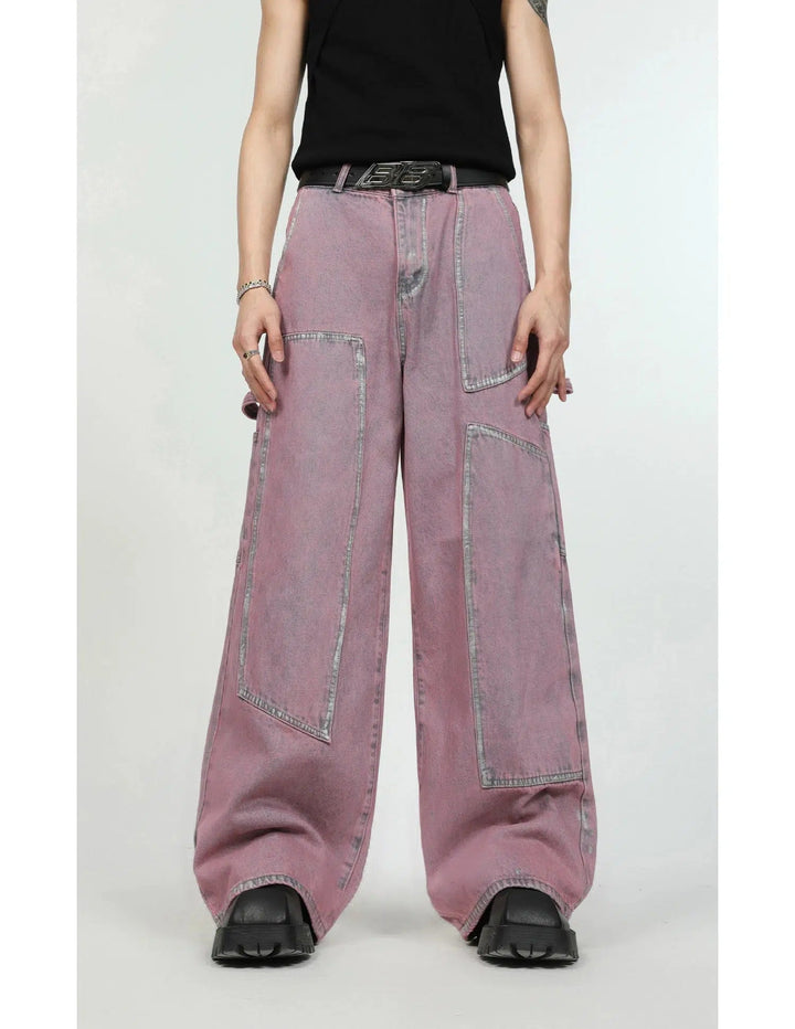 Pink Denim Jacket & Straight-leg Jeans