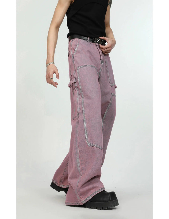 Pink Denim Jacket & Straight-leg Jeans
