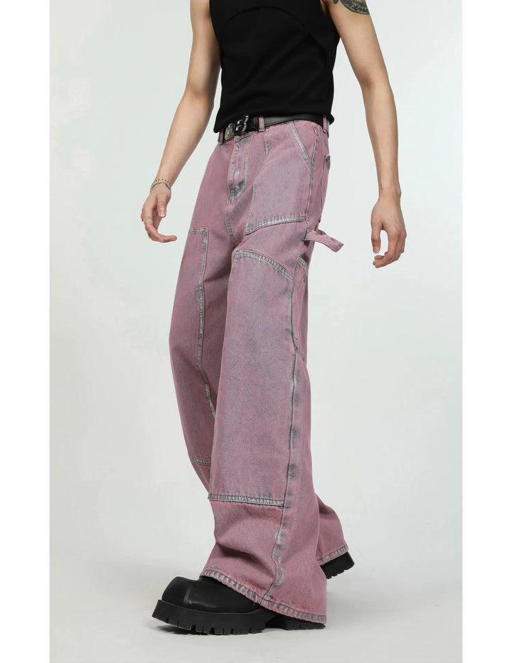 Pink Denim Jacket & Straight-leg Jeans