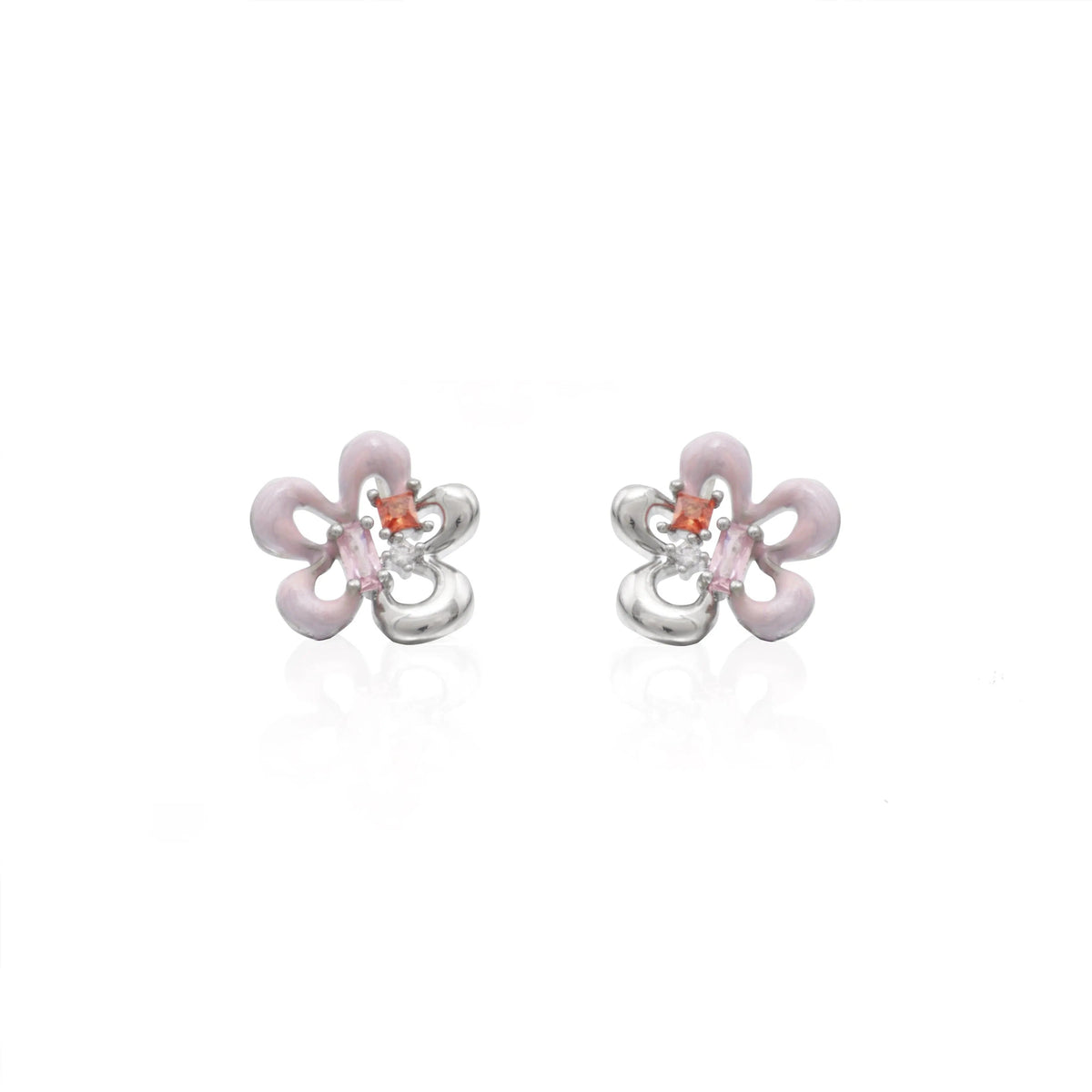 Pink Flower Earrings