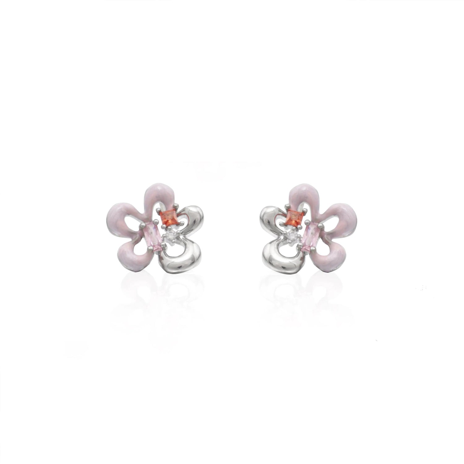 Pink Flower Earrings