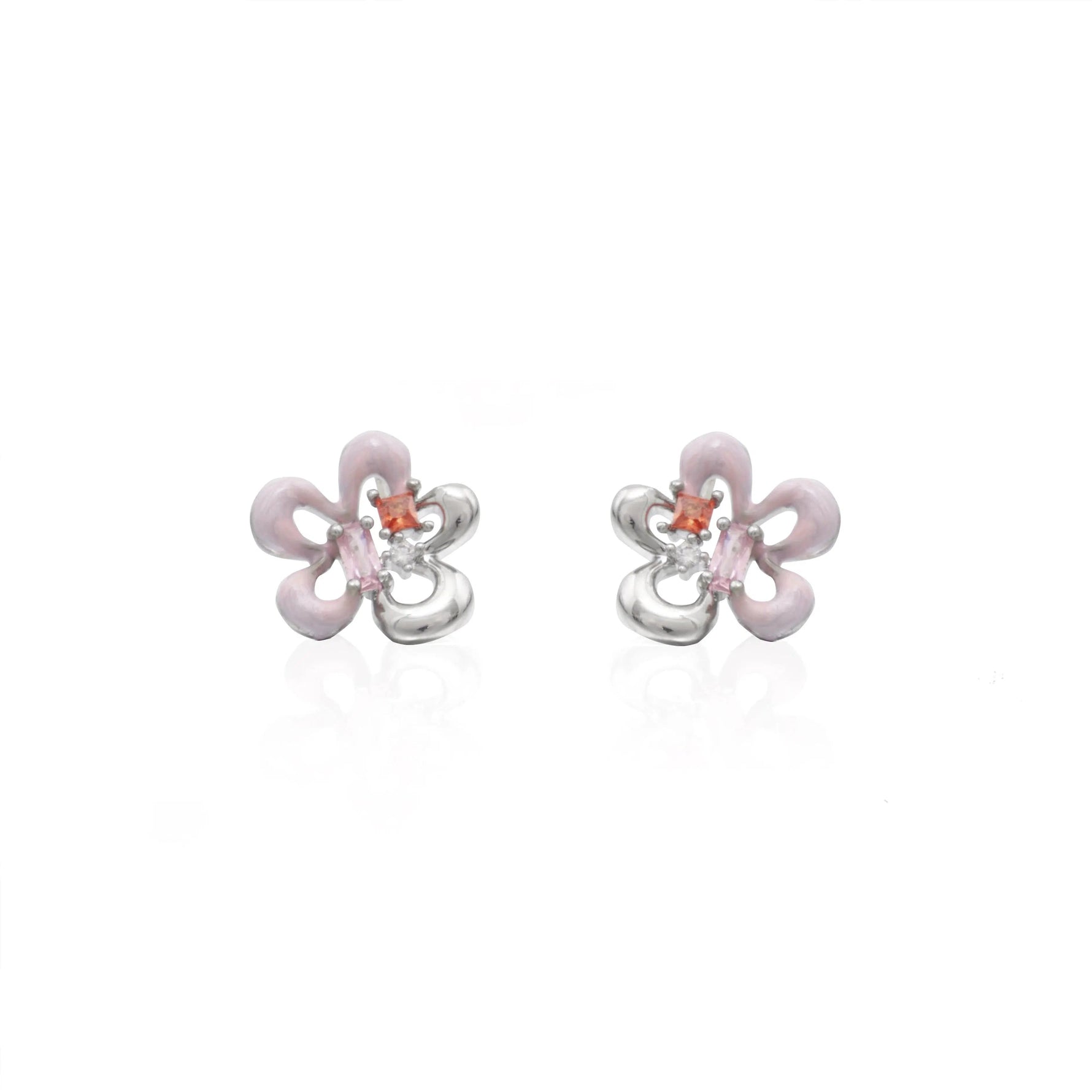 Pink Flower Earrings