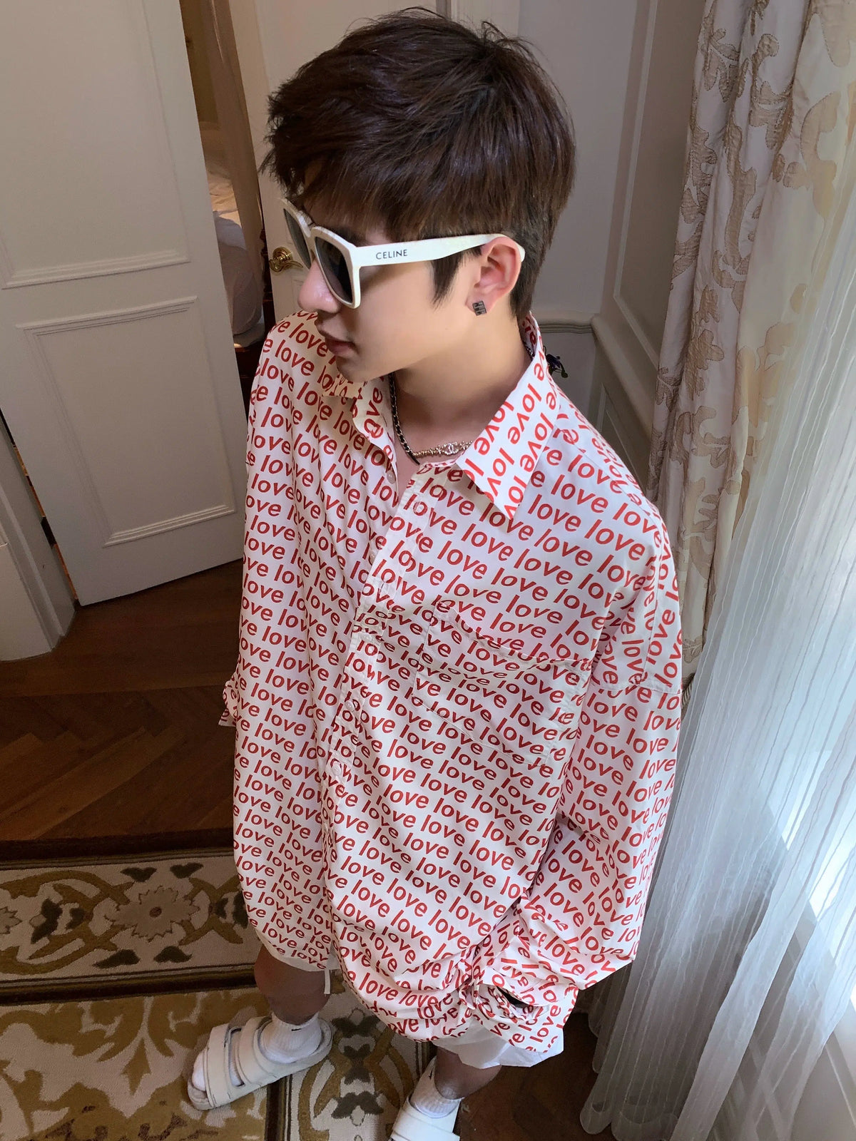 Pink Monogram Long-Sleeve Shirt