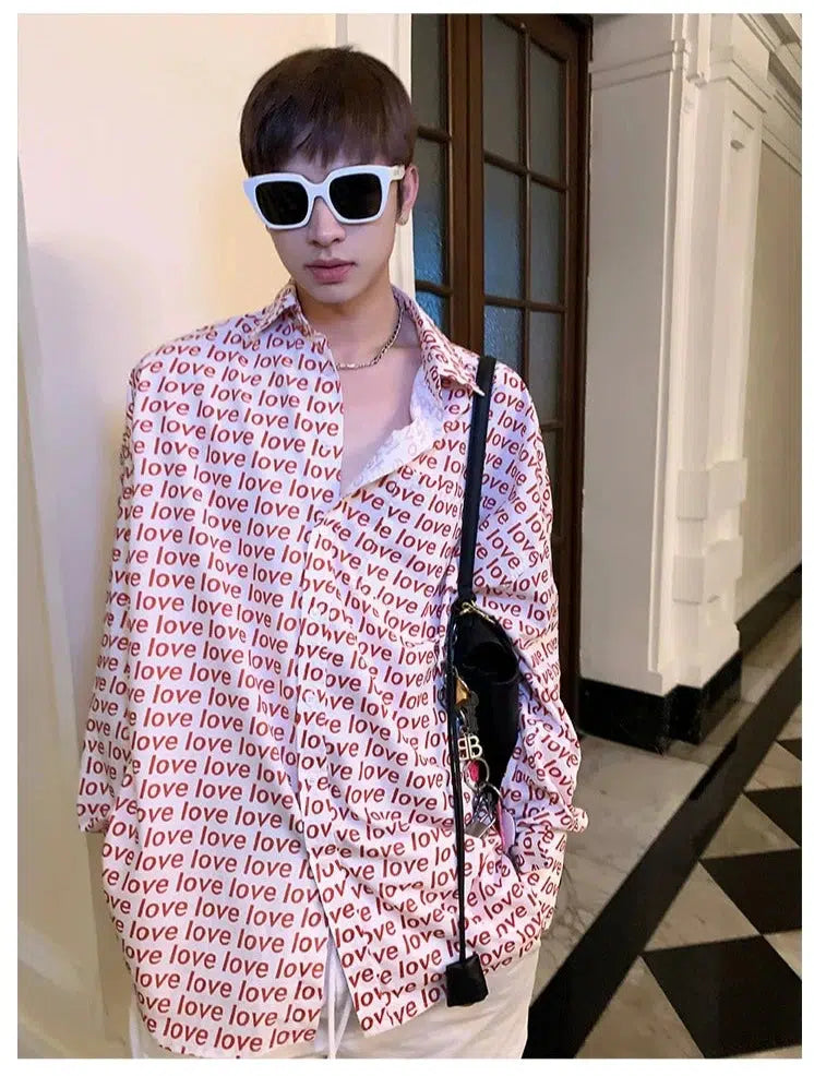 Pink Monogram Long-Sleeve Shirt