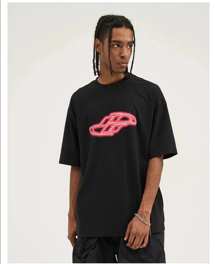 Pink Printed Short-sleeved T-shirt