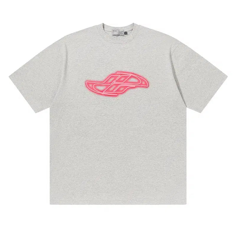 Pink Printed Short-sleeved T-shirt