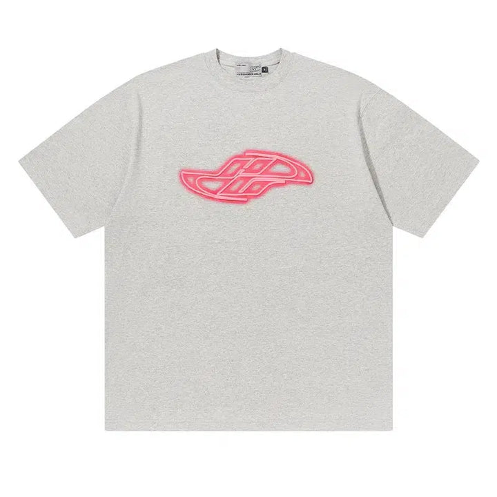 Pink Printed Short-sleeved T-shirt