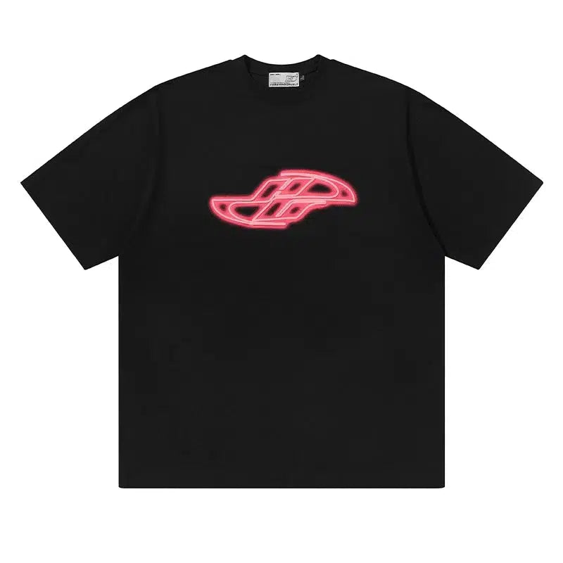 Pink Printed Short-sleeved T-shirt