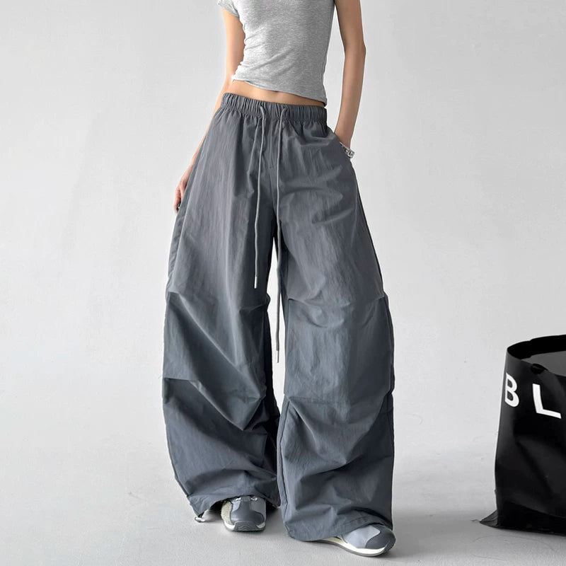 6188782318315,6188782318316,6188782318317,6188782318318,6188782318319,6188782318320,6188782318321,6188782318322, High-Waisted Wide-Leg Casual Pants