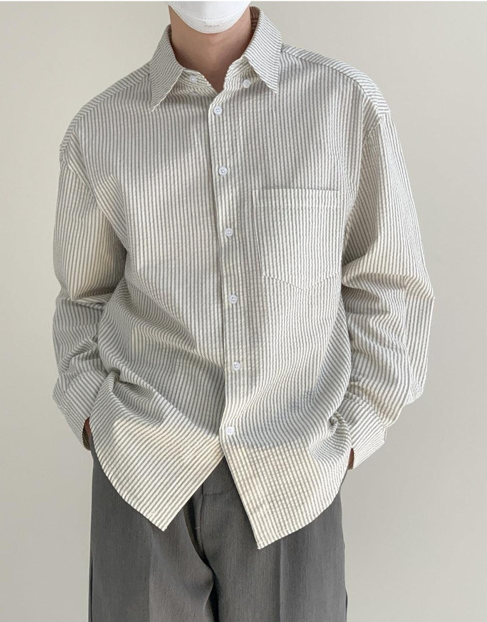 Pinstripe Cotton Versatile Shirt