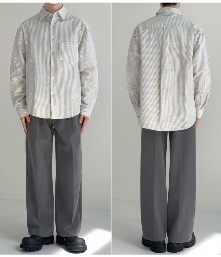 Pinstripe Cotton Versatile Shirt