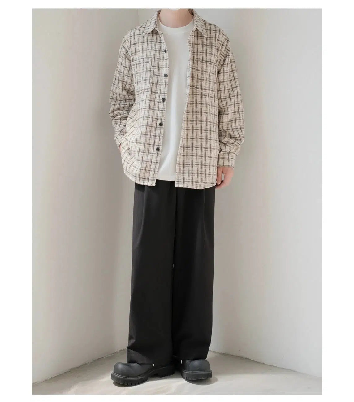 Plaid Button-Up Overshirt