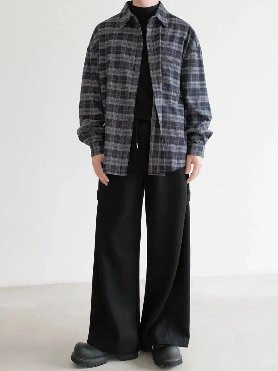 Plaid Button-Up Shirt