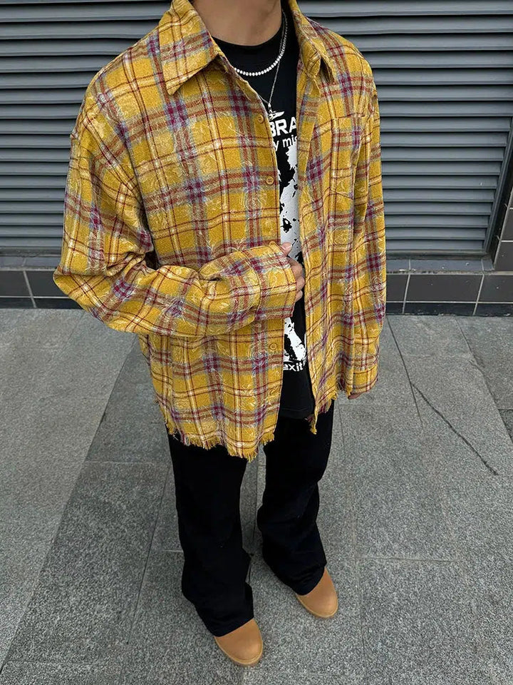Plaid Button-Up Shirt