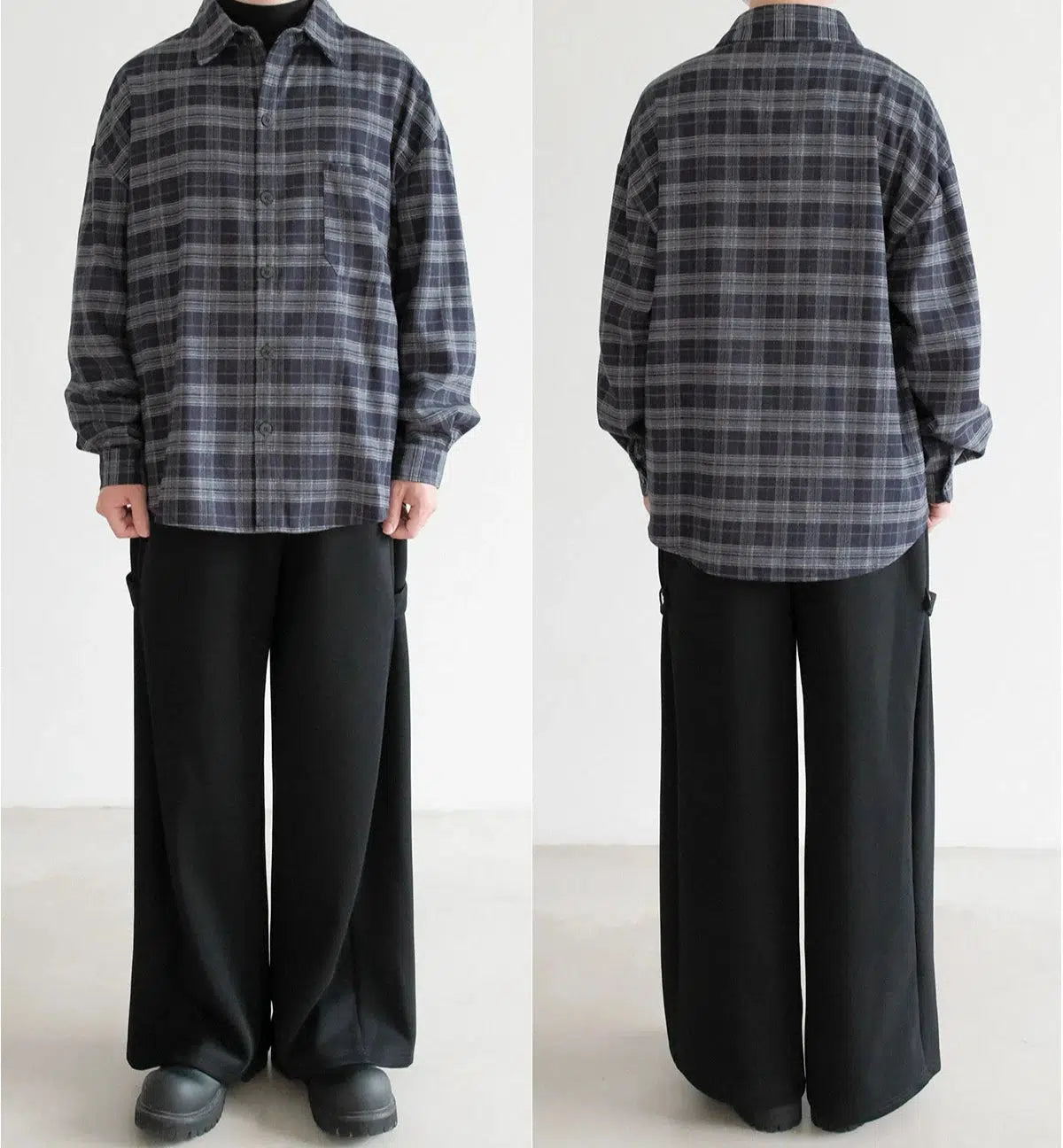 Plaid Button-Up Shirt