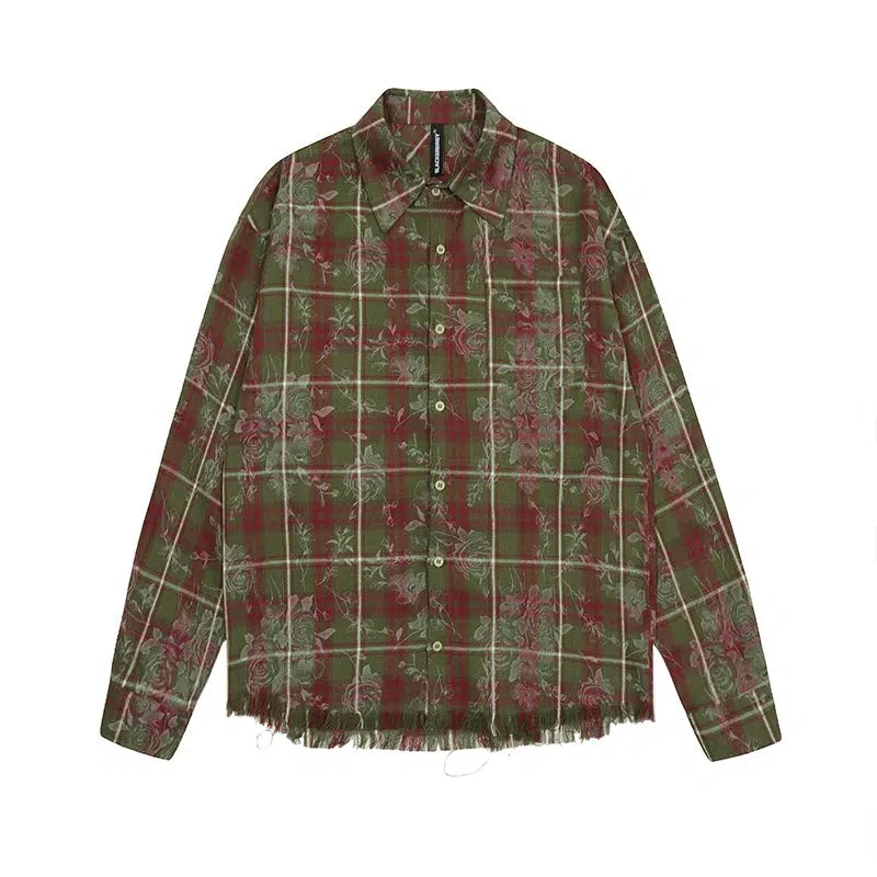 Plaid Button-Up Shirt