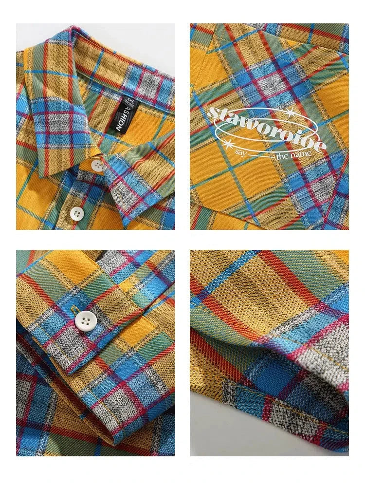 Plaid Casual Button-Down Pocket Shirt
