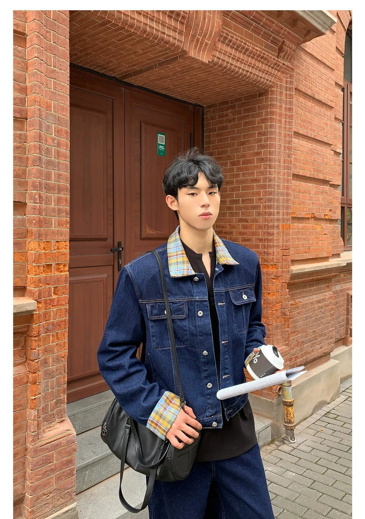 Plaid Denim Plaid Fashion Suit