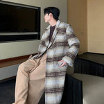 Plaid Double-Breasted Wool Coat
