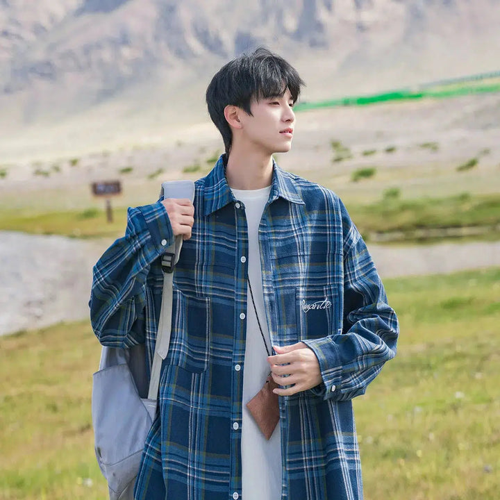 Plaid Long Sleeve Shirt Jacket