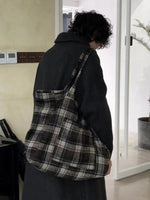 Plaid Oversized Shoulder Bag