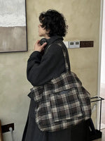 Plaid Oversized Shoulder Bag