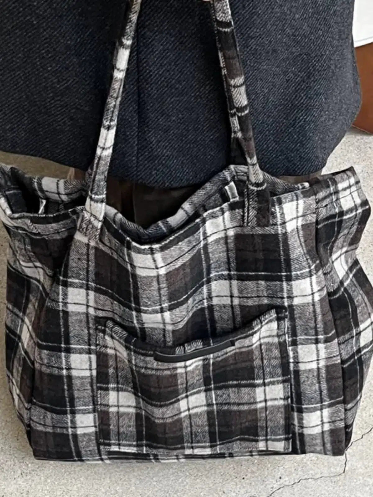 Plaid Oversized Shoulder Bag