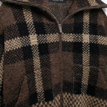 Plaid Zippered Coat