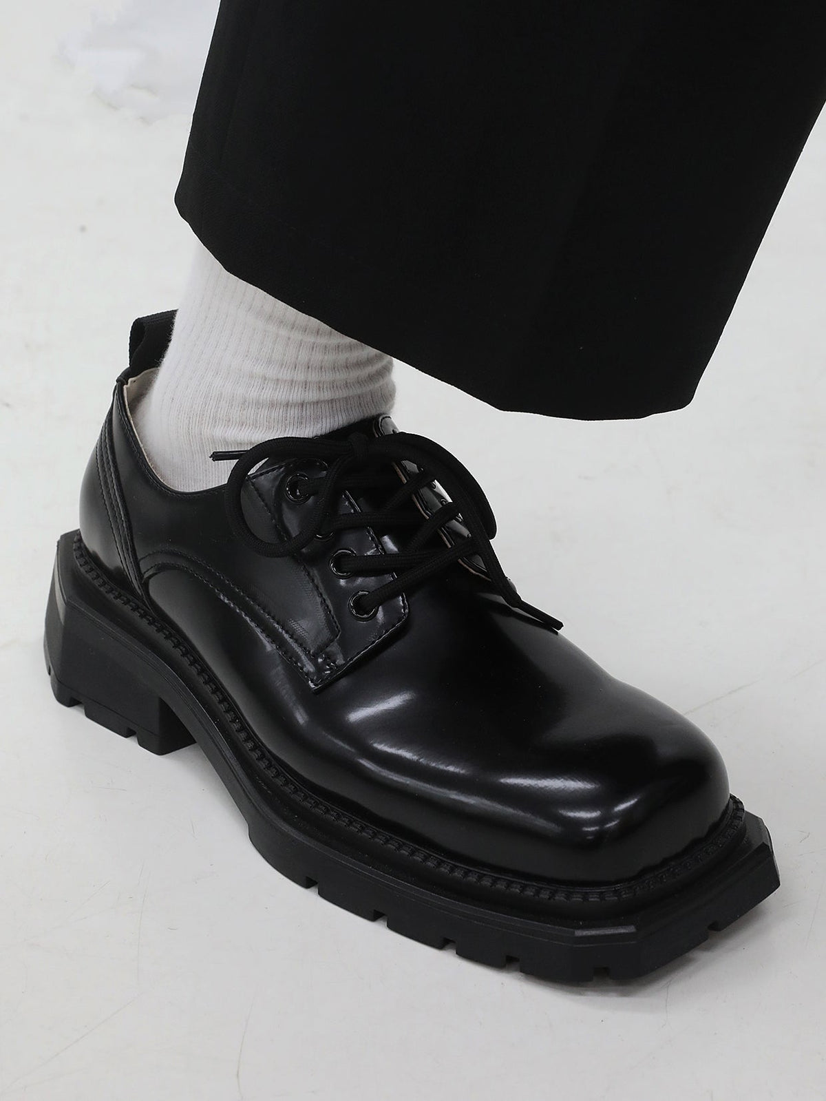 Platform Derby Leather Shoes