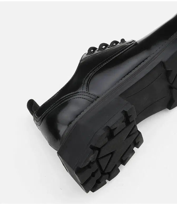 Platform Derby Leather Shoes