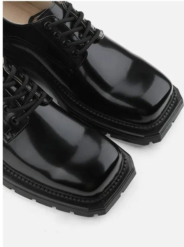 Platform Derby Leather Shoes