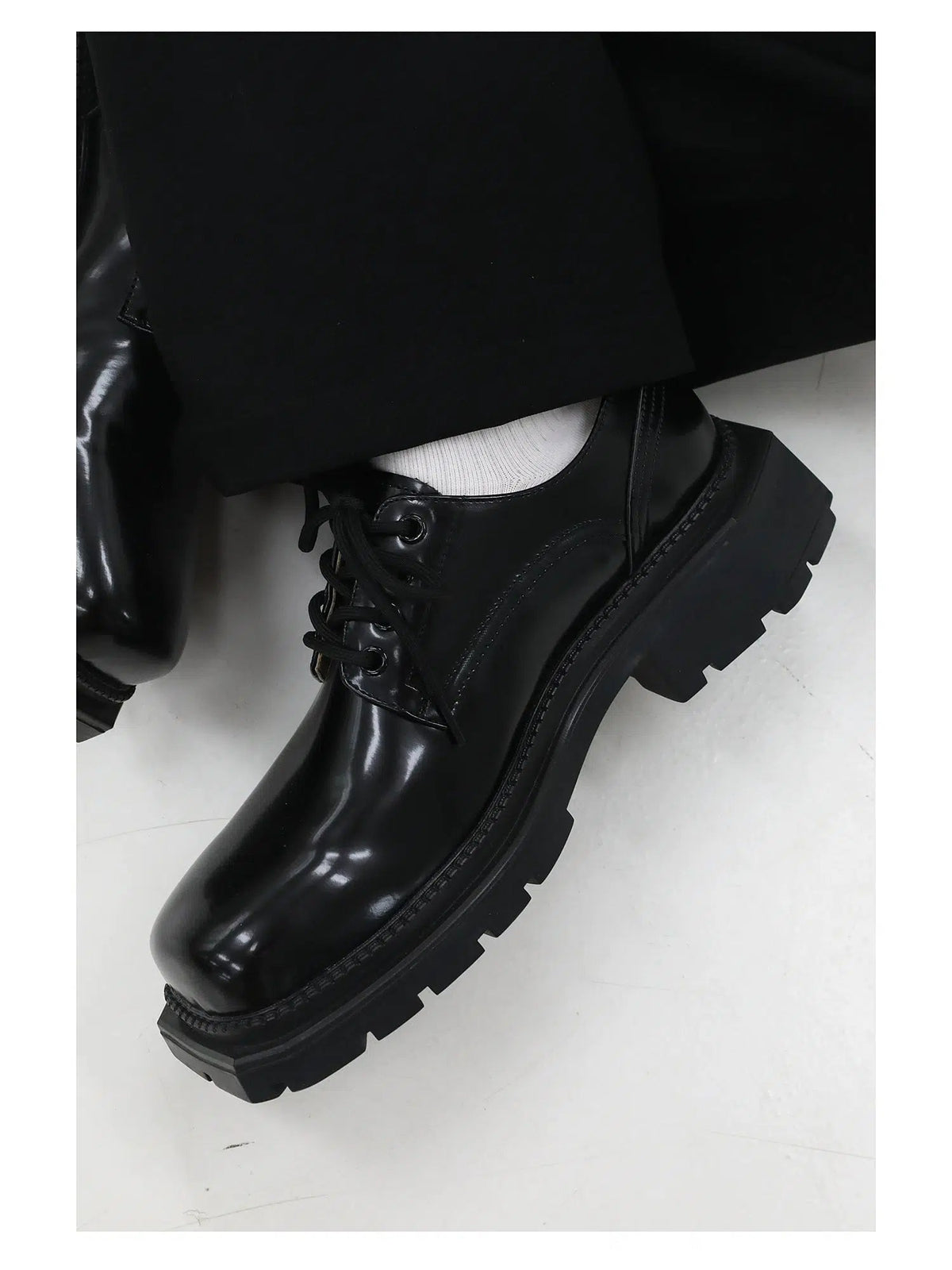 Platform Derby Leather Shoes