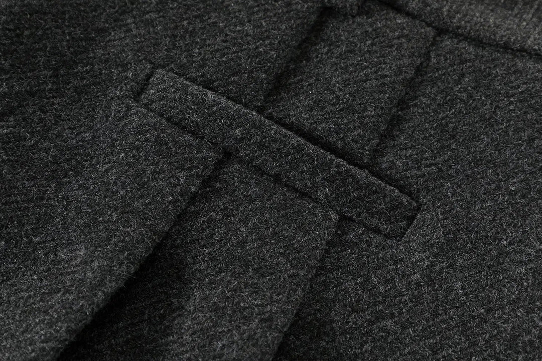 Button Detail Pleated A-Line Skirt