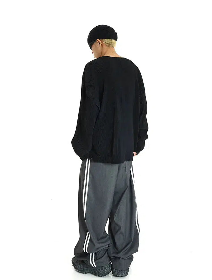 Pleated Bottoming V-neck Shirt