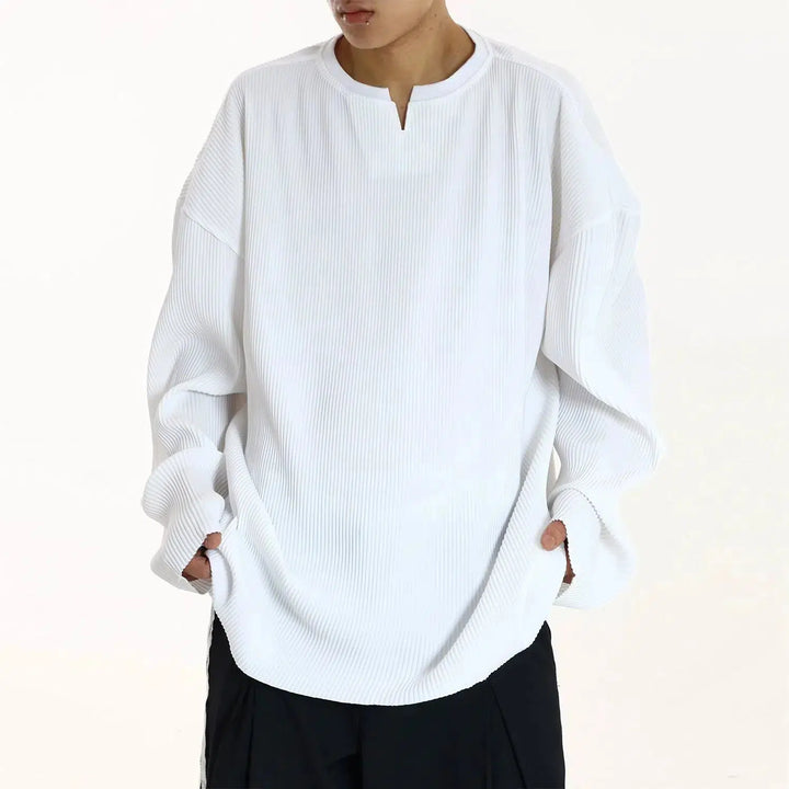 Pleated Bottoming V-neck Shirt