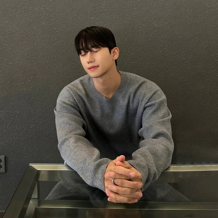 Pleated Crew Neck Bottoming Sweater