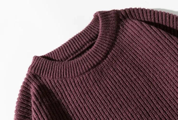 Pleated Knitted Round Neck Bottoming Sweater