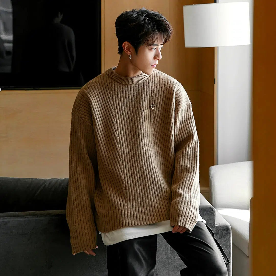 Pleated Striped Sweater