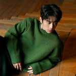 Pleated Striped Sweater