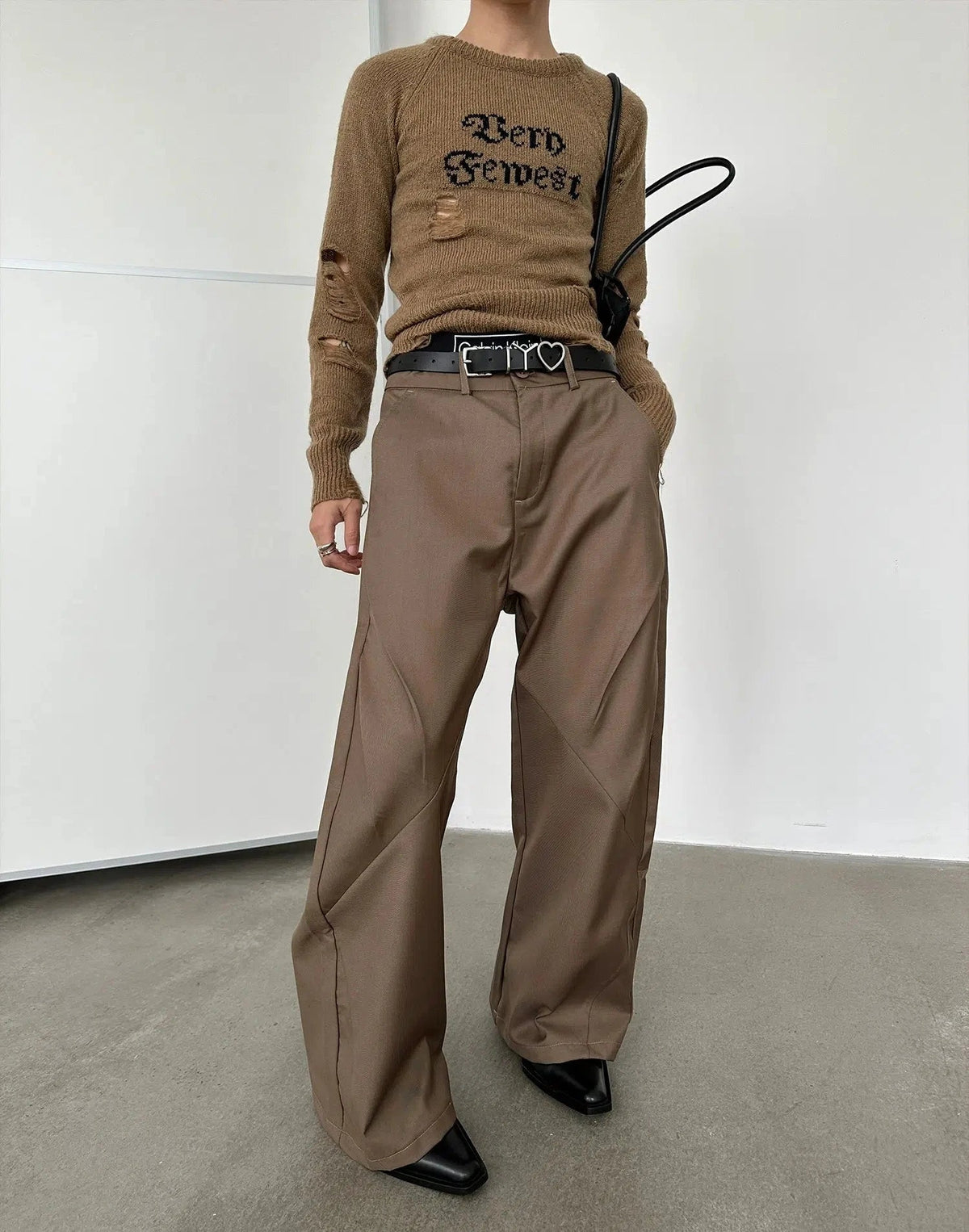 Pleated Wide-Leg High-Waist Pants